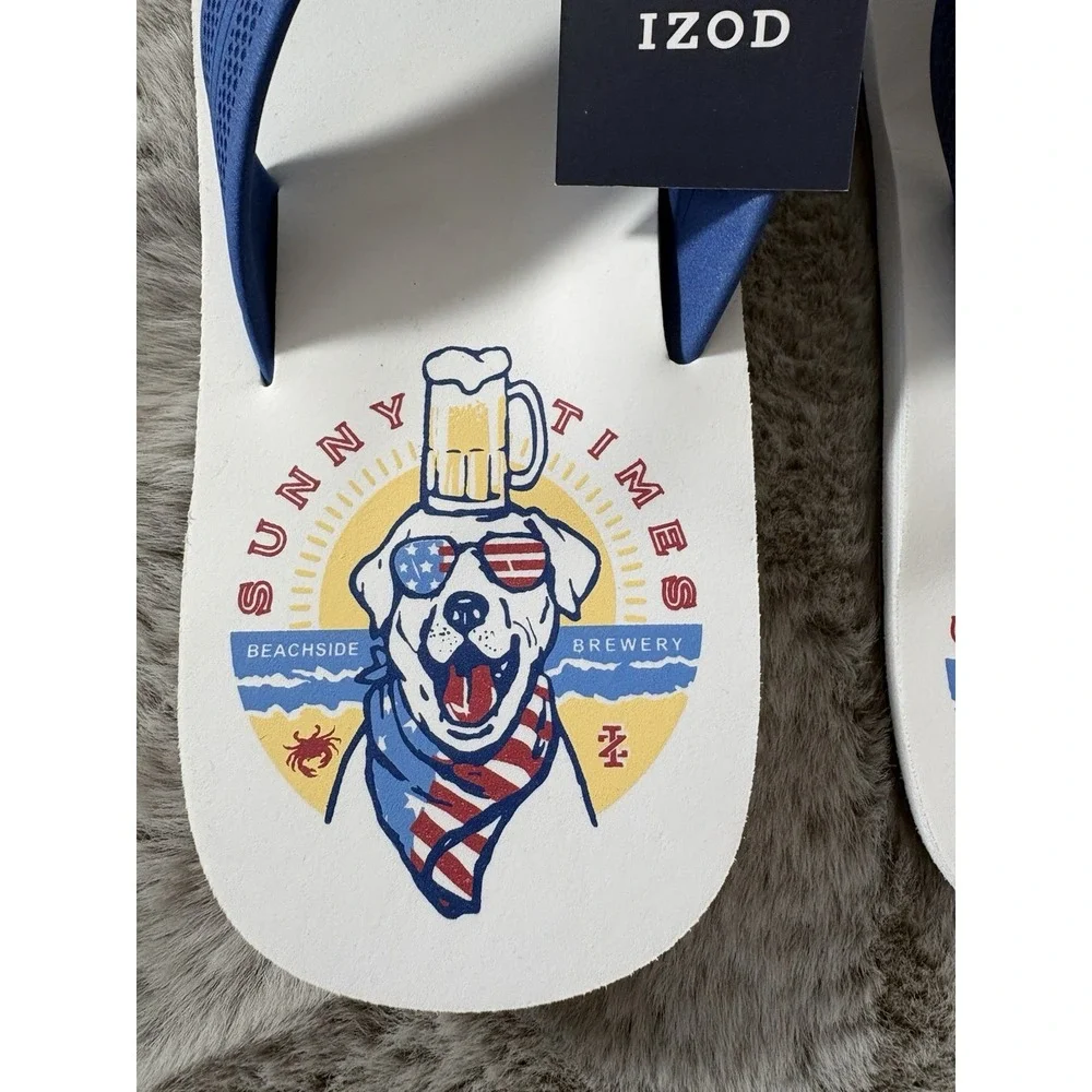Izod flip flop beach pool shoes size L 11-12 New